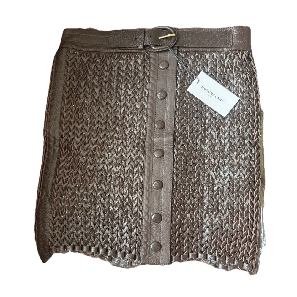 NEW Nonchalant Label kaiden mini skirt in chocolate small NWT - Picture 5 of 5